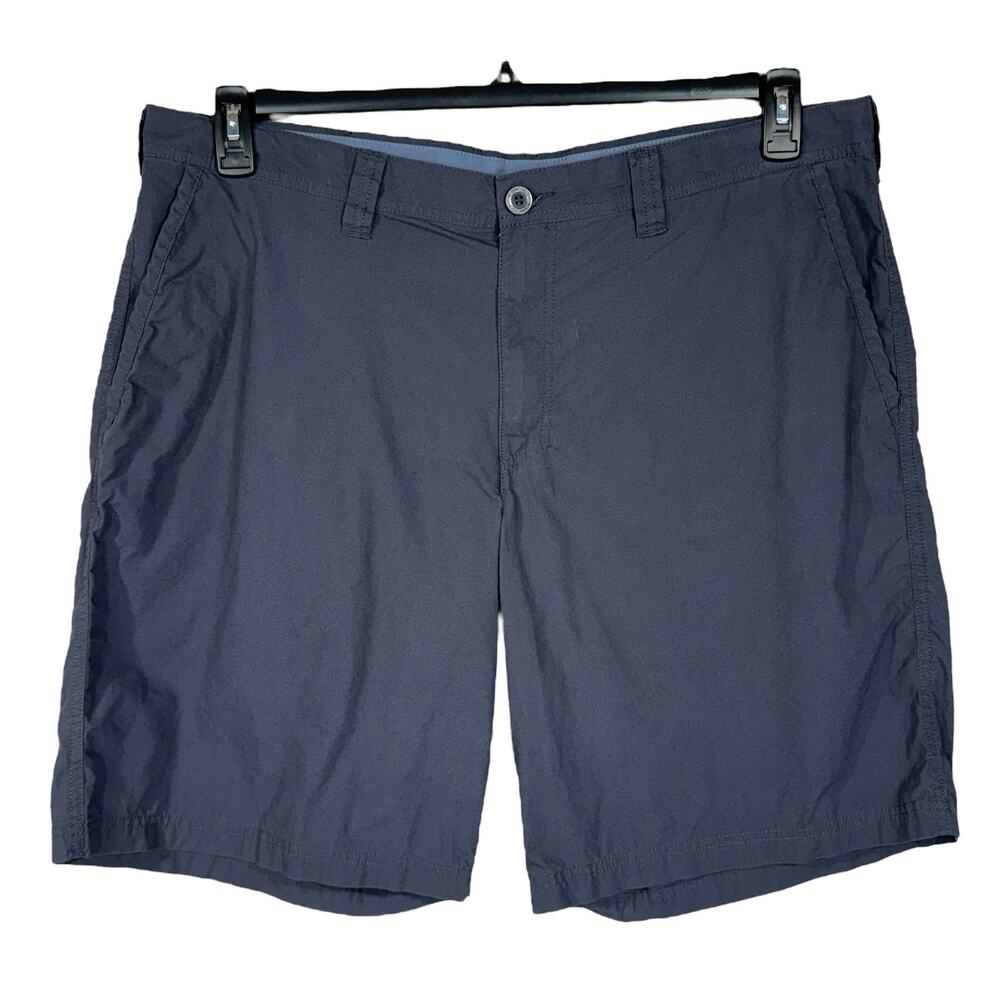 Columbia SZ 40W Mens Casual Shorts Mottled Zip-Fly Pockets 10" Inseam Gray